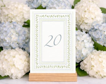 Blue Hamptons Table Numbers | Editable Printable CANVA TEMPLATES | Coastal Wedding Style