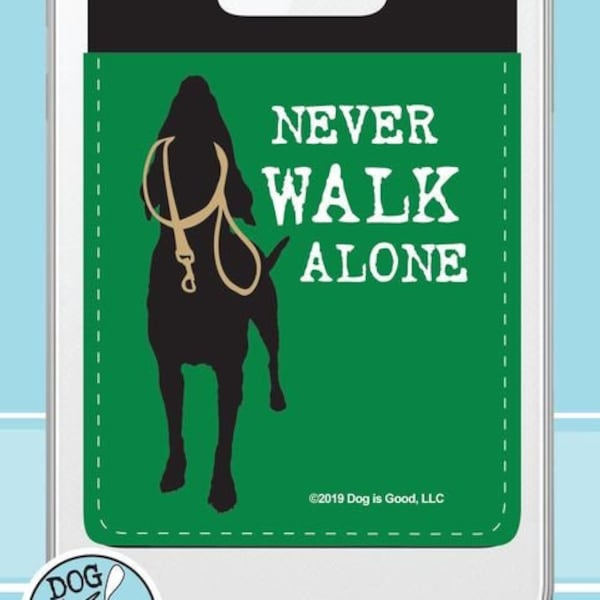 Phone Pocket - Dog Is Good - Never Walk Alone - Card holder - ID Holder - Faux Stitched Leather - Accessories - Wallet - Stick-On