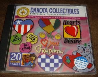 NEW Sealed Dakota Collectibles Machine Embroidery Designs -Hearts Desire - Multiple Formats - Multiple Designs