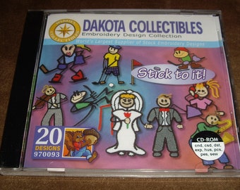 NEW Sealed Dakota Collectibles Machine Embroidery Designs - Stick To It! - Multiple Formats - Multiple Designs