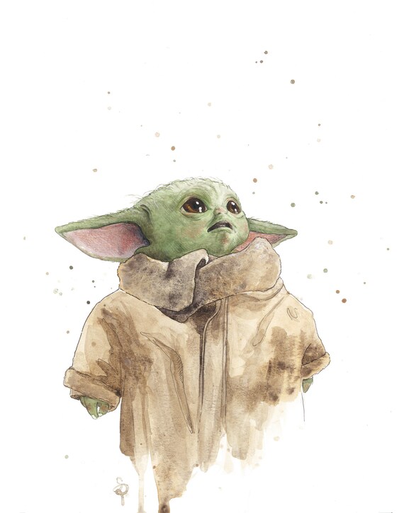 Baby yoda painting online
