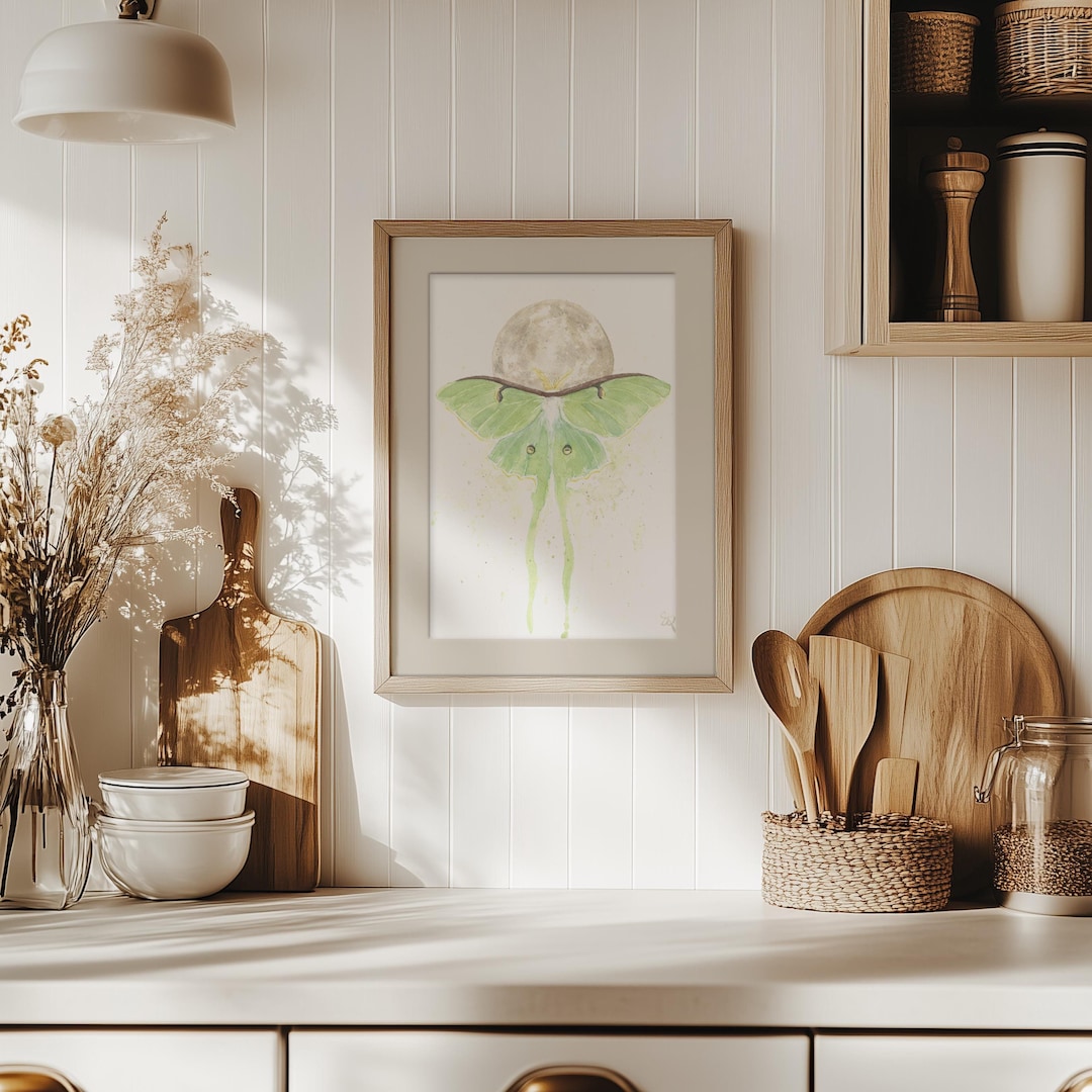 Luna Moth Watercolor Art Print: Whimsical Cottagecore Wall Decor - Etsy