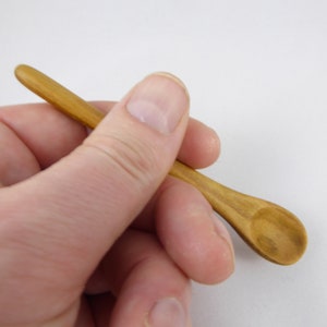 Small wooden spoon for salt, jam, spices etc. carved from cherry wood