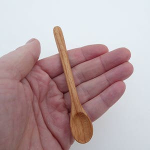Small wooden spoon hand carved from beech wood salt spoon spice spoon jam spoon