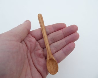 Small wooden spoon hand carved from beech wood salt spoon spice spoon jam spoon