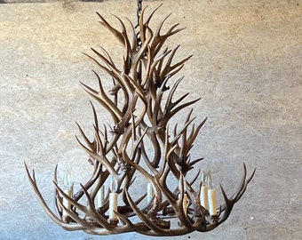 Natural REAL Antler Chandelier 40"w x 36"h