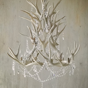 Antler Chandelier, Hand Crafted From Real Antlers Adorned With ...
