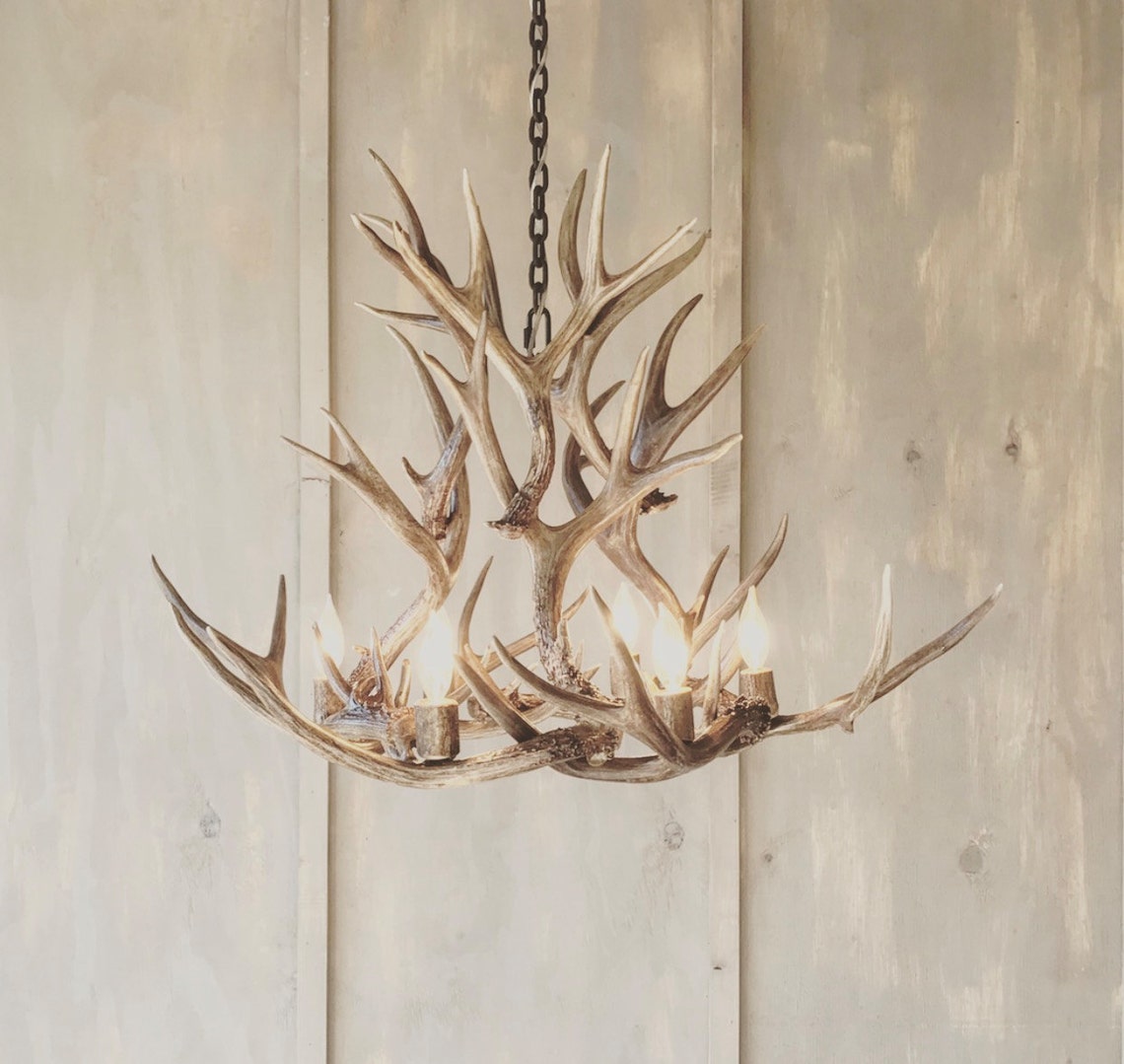 Antler Chandelier, Hand Crafted Using Naturally Shed Rustic Antlers - Etsy