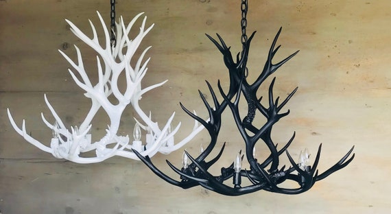Antler chandelier with crystals deals