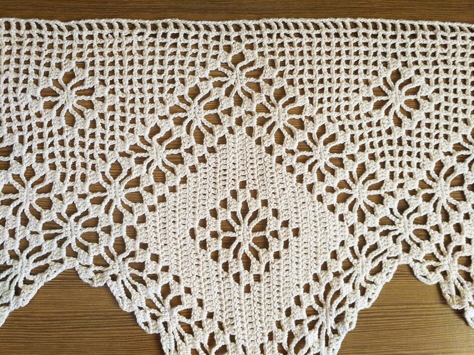 Deckel Vorhang Häkeln Beige Volant Häkelspitze Vorhang