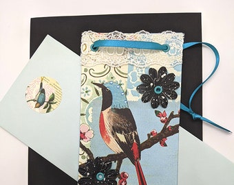 Carte de collage personnalisée #4. Personnalisé, Papier décoratif, carte d’art originale, carte de note, carte vierge, fait à la main, cadeau, décoration de la maison