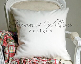 Christmas Pillow Mockup: 18x18 Square Pillow, JPG (Digital Download)