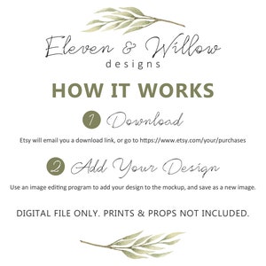 How it works: 1. Download from your Etsy download link 2. Add your design with an image editing program and save the new image file.