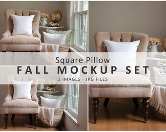 Mockup herfstkussen: 18 x 18 herfstfoto (JPG)