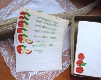 Vintage Recipe Cards 22 Double Sided Kitchen Decor Unused Recipe Cards 3 X 5 Recipe Cards with vintage mid-century graphics.