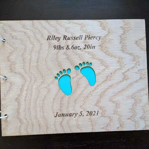 New Mom Gift Gift for Mom Christmas Gift Mother's Day Gift Baby Shower Gift Baby Feet Scrapbook Baby First Year Scrapbook image 2