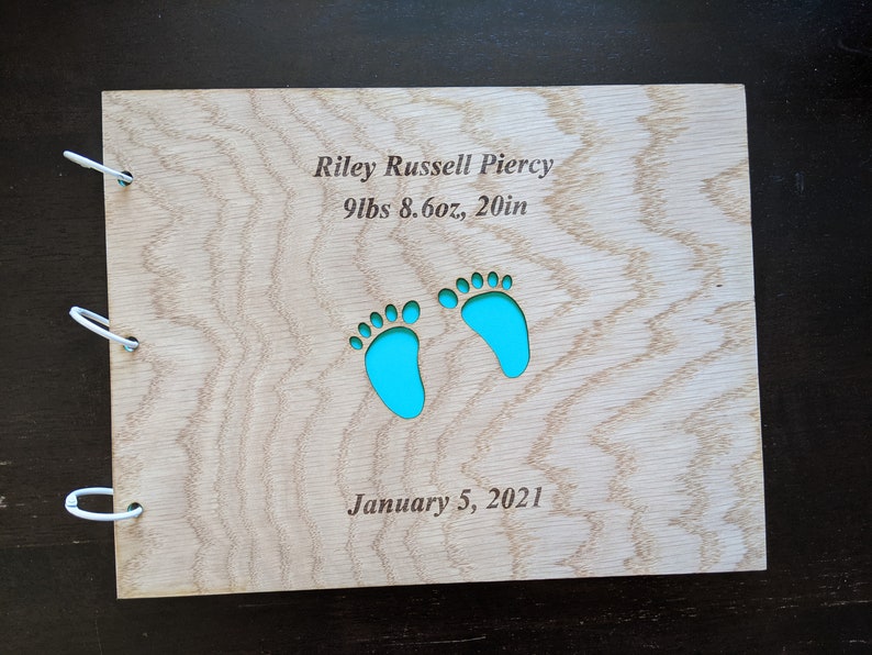 New Mom Gift Gift for Mom Christmas Gift Mother's Day Gift Baby Shower Gift Baby Feet Scrapbook Baby First Year Scrapbook image 2