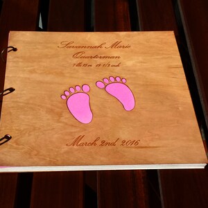 New Mom Gift Gift for Mom Christmas Gift Mother's Day Gift Baby Shower Gift Baby Feet Scrapbook Baby First Year Scrapbook image 3