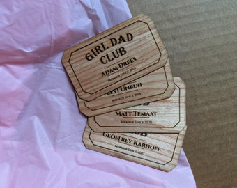 Girl Dad Club Cards | Dad Club Cards | Gift for Dad | Christmas Gift | One-sided Wood Cards