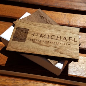 Wood Business Cards | Double Sided Business Cards | Engraved Wood Business Cards | Custom Wood Business Cards | Unique Business Cards