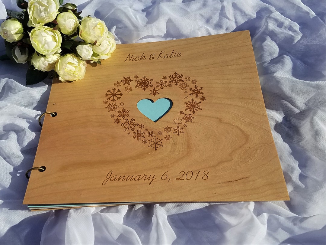 Winter Wedding Guest Book | Anniversary Gift | Snowflake Album ...