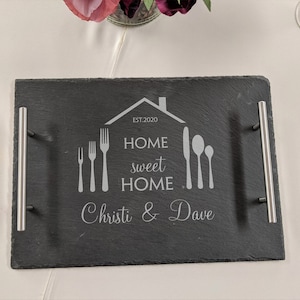 Housewarming Gift | Slate Tray | Realtor Gift | Couple&#39;s Gift | Gift for Her | Anniversary Gift | Cheese Board | Charcuterie Board