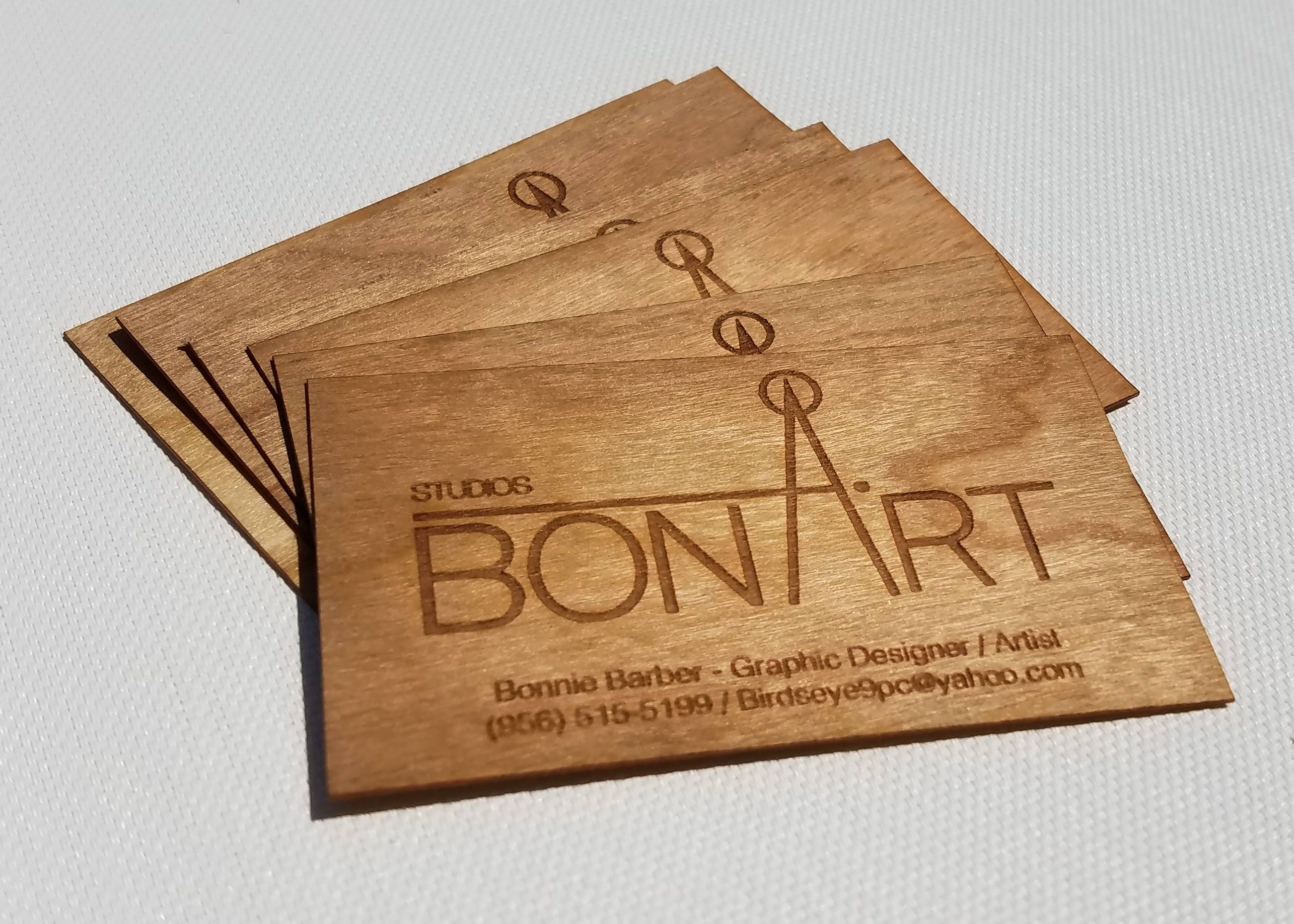 Holz-Visitenkarten \/Business Cards \/Laser graviert Holz Etsy