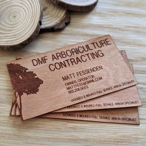 Wood Business Cards | Business Cards with Bleed Engraving | Business Cards with Reverse Engraving | Engraved Wood Business Cards