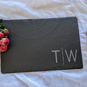 Wedding Gift Slate Board | Couples Gift | Anniversary Gift | Slate Tray | Housewarming Gift | Cheese Board | Gift for Her | Realtor Gift