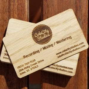 Wood Business Cards | One Sided Business Cards | Laser Engraved Wood Business Cards | Personalized Wood Business Cards | Unique Wood Cards