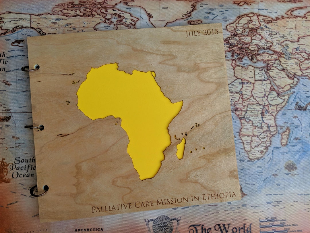 Africa Travel Gift Africa Album Wood Travel Scrapbook Travel Photo
