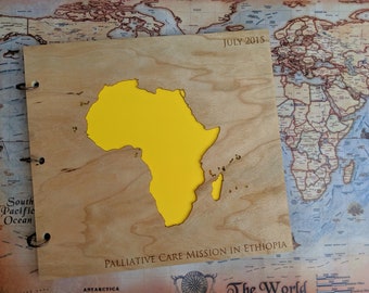 Afrika-reiscadeau | Afrika-album | Houten reisplakboek | Reisfotoalbum | Familiereisalbum | Notitieboek voor reizigers| Avonturenjournaal