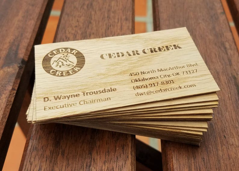 Holz-Visitenkarten Einseitige Visitenkarten Gravierte Holz Etsy