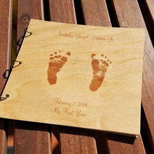 New Mom Gift | Gift for Mom | Christmas Gift | Mother&#39;s Day Gift | Baby&#39;s First Year Gift | Hand Print Album | Baby Feet Scrapbook