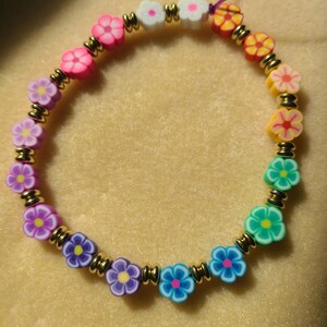 rainbow flower bracelet