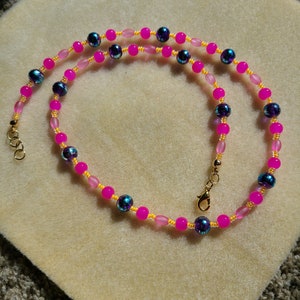 Pink beaded necklace