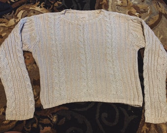 Vintage mid '90s beige/glitter cropped sweater, Calvin Klein (no tag)