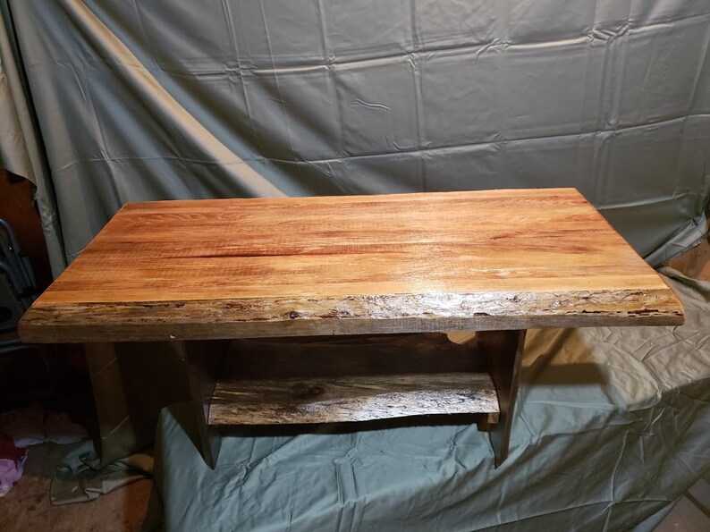 RECLAIMED LIVE EDGE wood coffee table Etsy