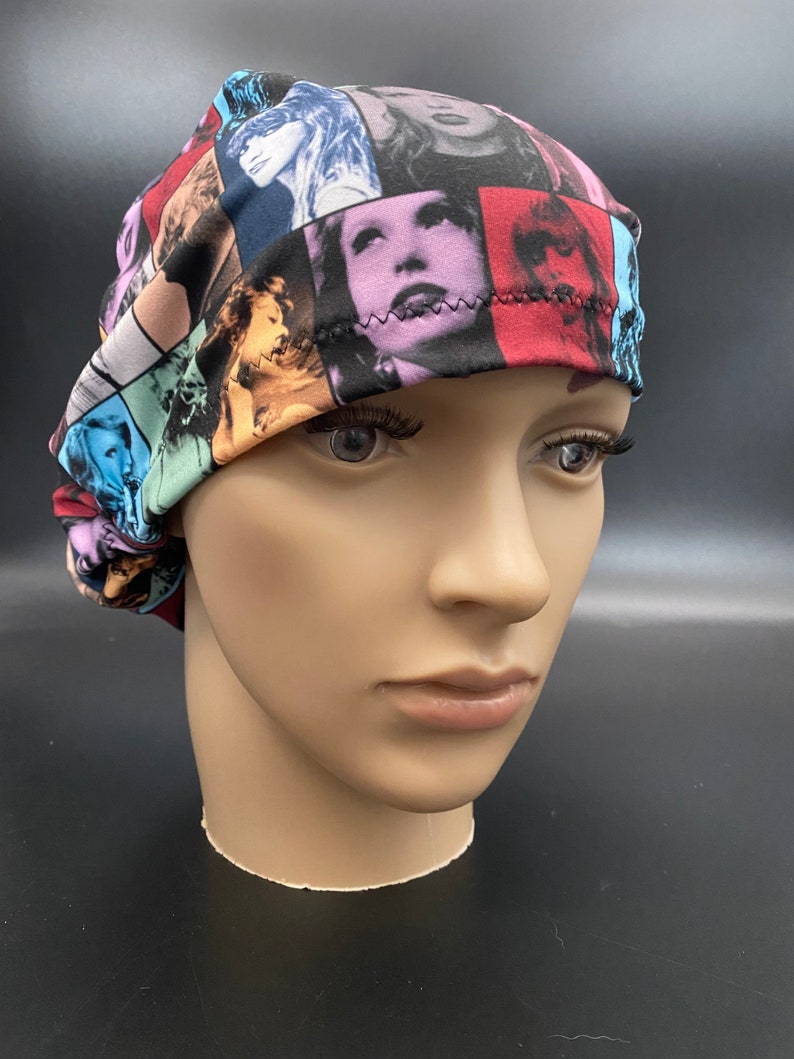 Pop star scrub hat, eras tour euro style scrub cap, pop music surgical cap image 4