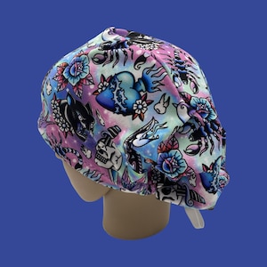 Cappello da chirurgo con tatuaggio tradizionale americano, berretto da chirurgo in stile europeo, berretto chirurgico con scorpione