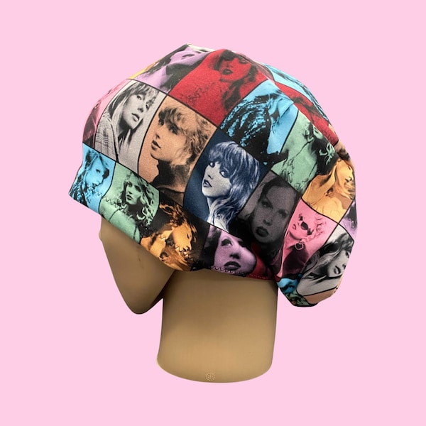 Pop star scrub hat, eras tour euro style scrub cap, pop music surgical cap