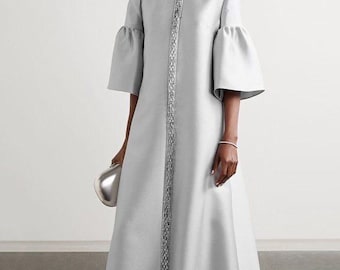 Silk Maxi Dress, Wedding Guest Formal Evening Dress
