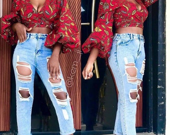 wrap top ankara styles