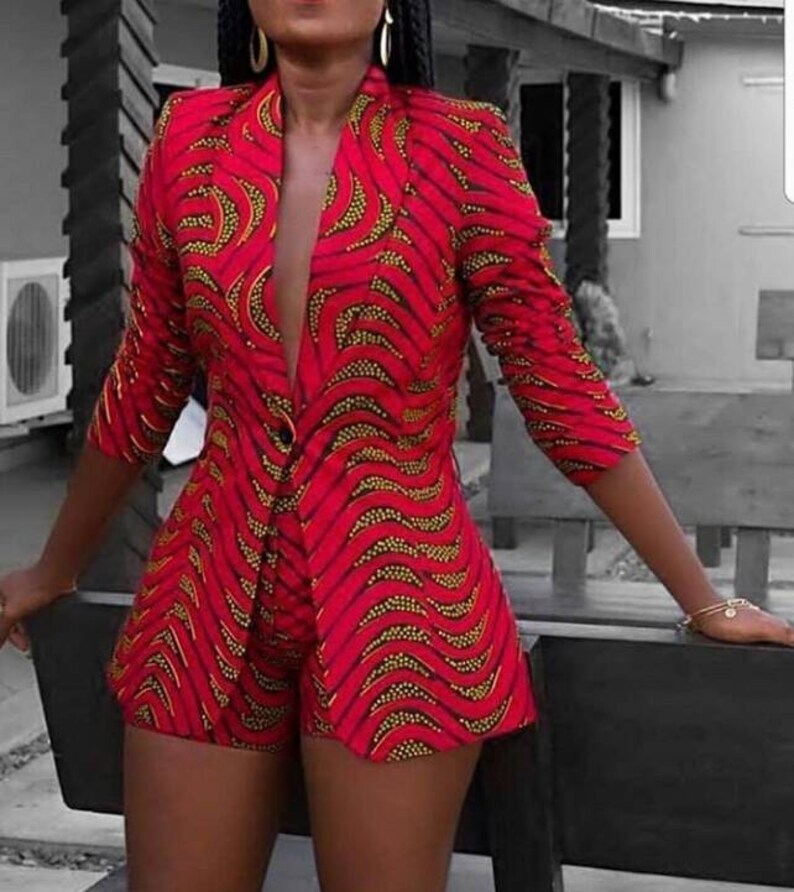 ankara jacket and shorts