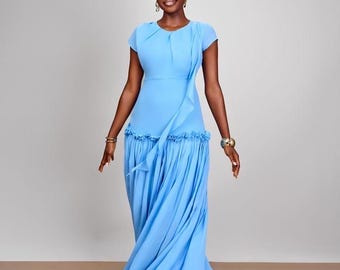 African print inspired dress, cotton dress, maxi dress, women clothing, wedding guest dress, church dress,Ankara dress, summer,women fashion