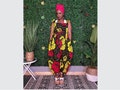 African Print Jumpsuit, Drawstring Ankle, Summer Style product logo