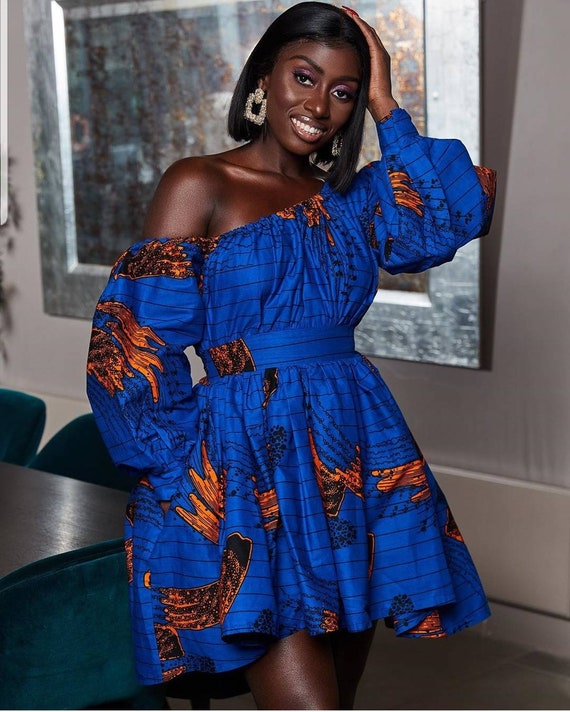 EFE African print dress Ankara dress with belt off shoulder African print elegant ankara dress stylish dress black friday deals plus size