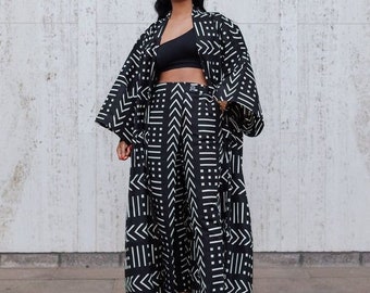 Handmade Ankara Kimono Pant Set, African Print Women's Clothing