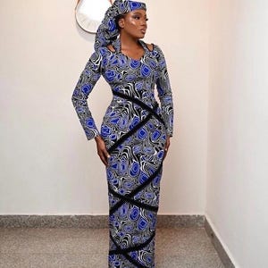 African print Ankara dress, Ankara dress, African fashion, women&#39;s clothing, African-themed party outfits, African print,wedding guest dress