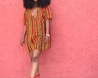 CHIOMA Dress,African print dress,ankara dress,classy African attire,ankara shirt dress,beautiful mini dress,African style,women fashion